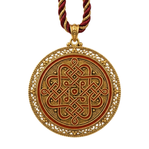 Margazhi Sikku Kolam sacred geometry amulet from Tamil Nadu, South India