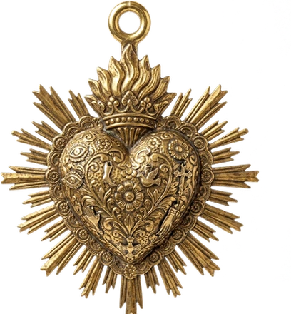 Milagro heart lucky charm from Mexico and Latin America