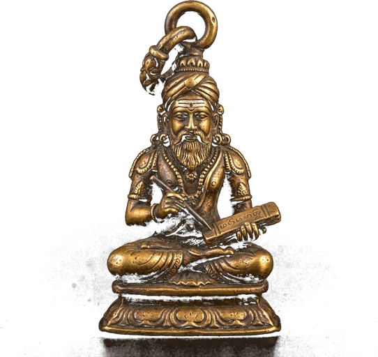 Saint Thiruvalluvar meditating with manuscript